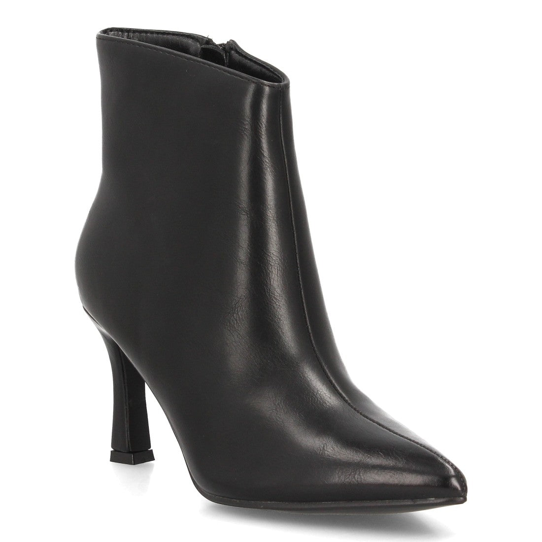 Botines Elegantes De Tacón Ancho Y Acabado Suave Para Mujer Color Negro en vista principal para mujer
