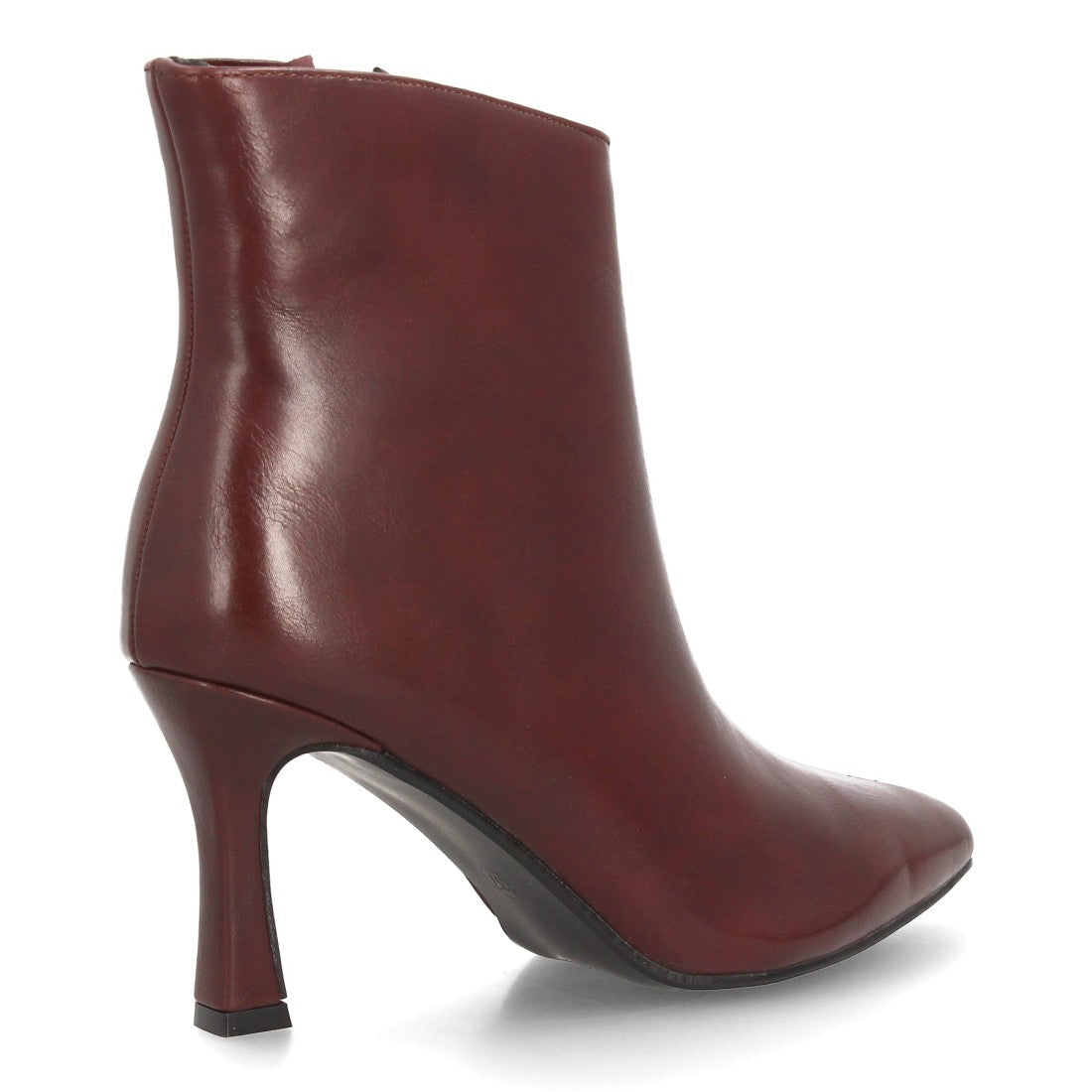 Botines Elegantes De Tacón Ancho Y Acabado Suave Para Mujer Color Burdeos en vista principal para mujer
