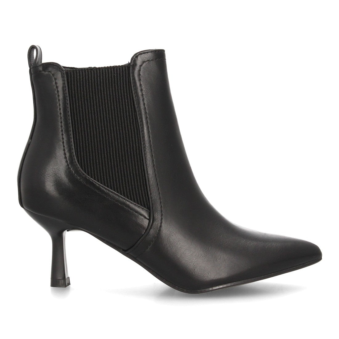 Botines Elegantes De Tacón Ancho Y Acabado Suave Para Mujer Color Negro en vista principal para mujer