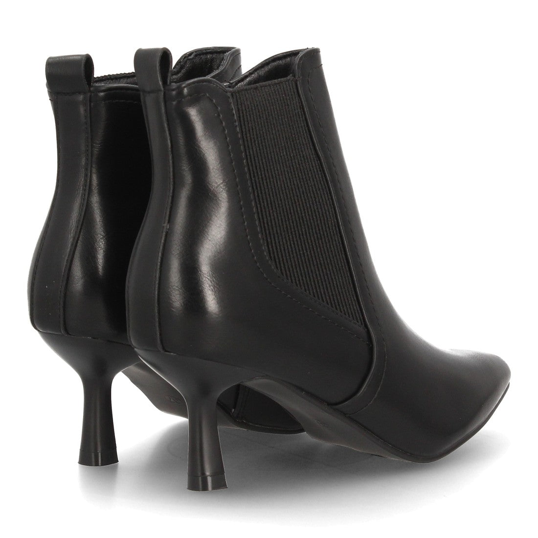 Botines Elegantes De Tacón Ancho Y Acabado Suave Para Mujer Color Negro en vista principal para mujer