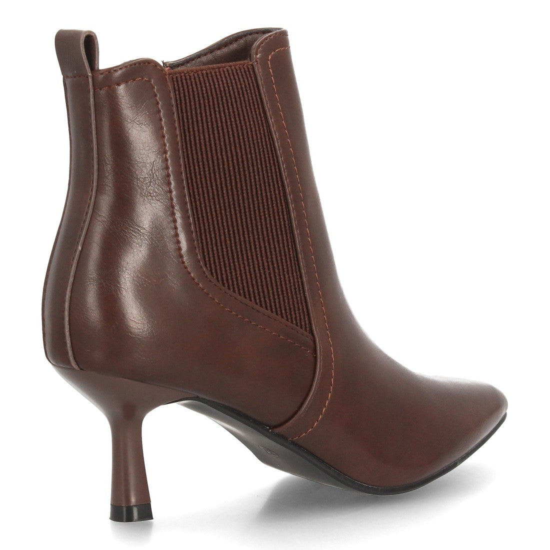 Botines Elegantes De Tacón Ancho Y Acabado Suave Para Mujer Color Marron en vista principal para mujer