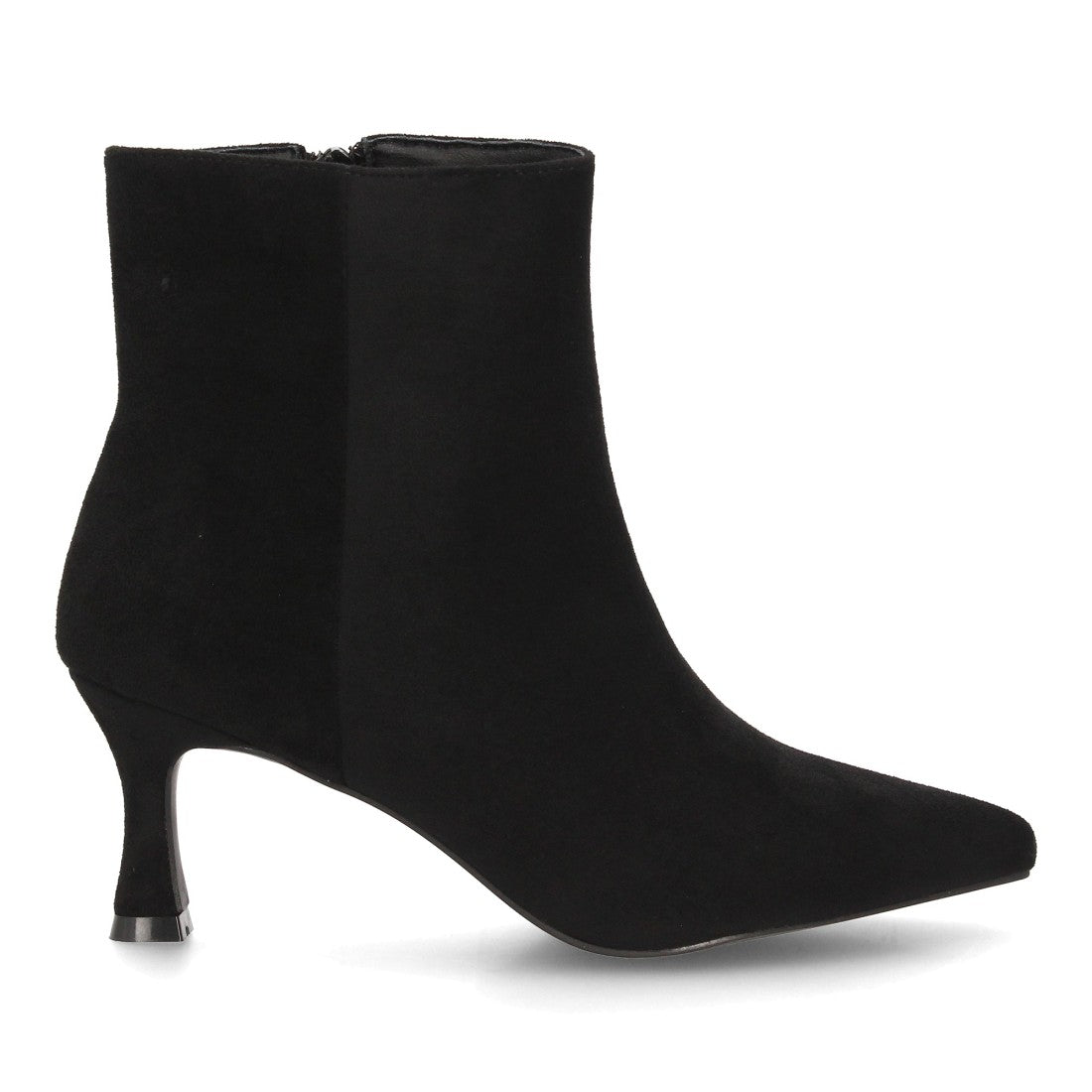 Botines Elegantes De Tacón Ancho Y Acabado Suave Para Mujer Color Negro en vista principal para mujer