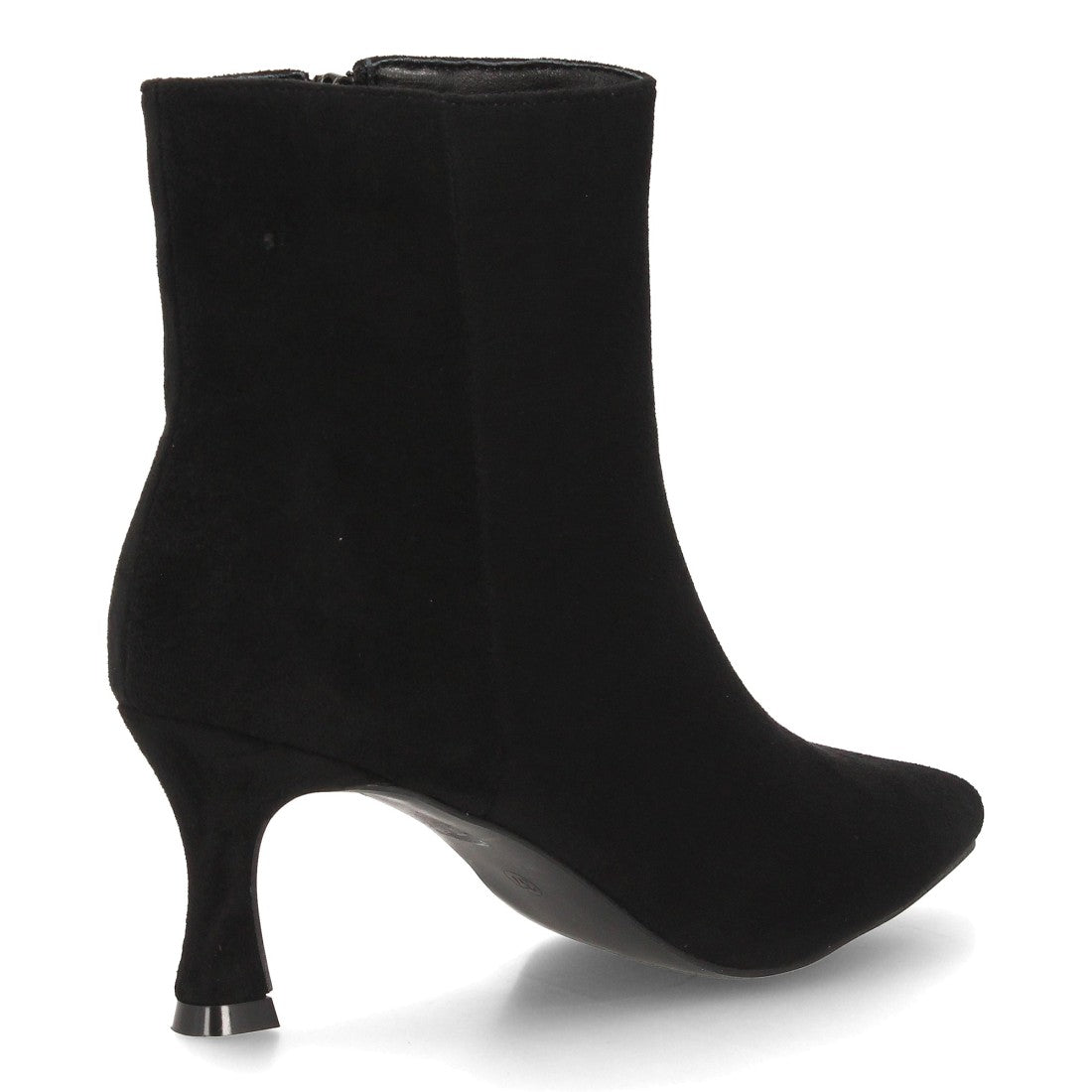 Botines Elegantes De Tacón Ancho Y Acabado Suave Para Mujer Color Negro en vista principal para mujer