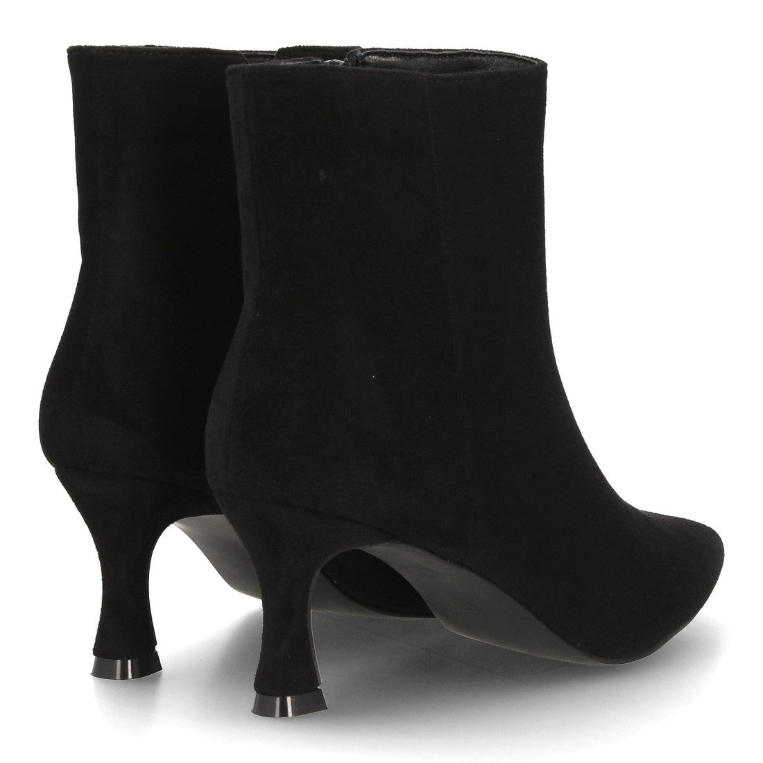 Botines Elegantes De Tacón Ancho Y Acabado Suave Para Mujer Color Negro en vista principal para mujer
