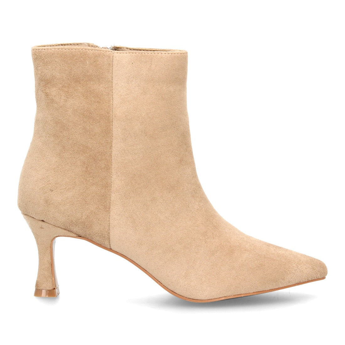 Botines Elegantes De Tacón Ancho Y Acabado Suave Para Mujer Color Kaki en vista principal para mujer