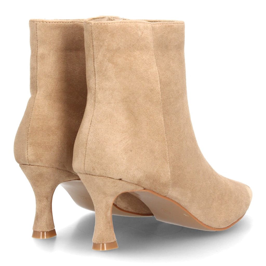 Botines Elegantes De Tacón Ancho Y Acabado Suave Para Mujer Color Kaki en vista principal para mujer