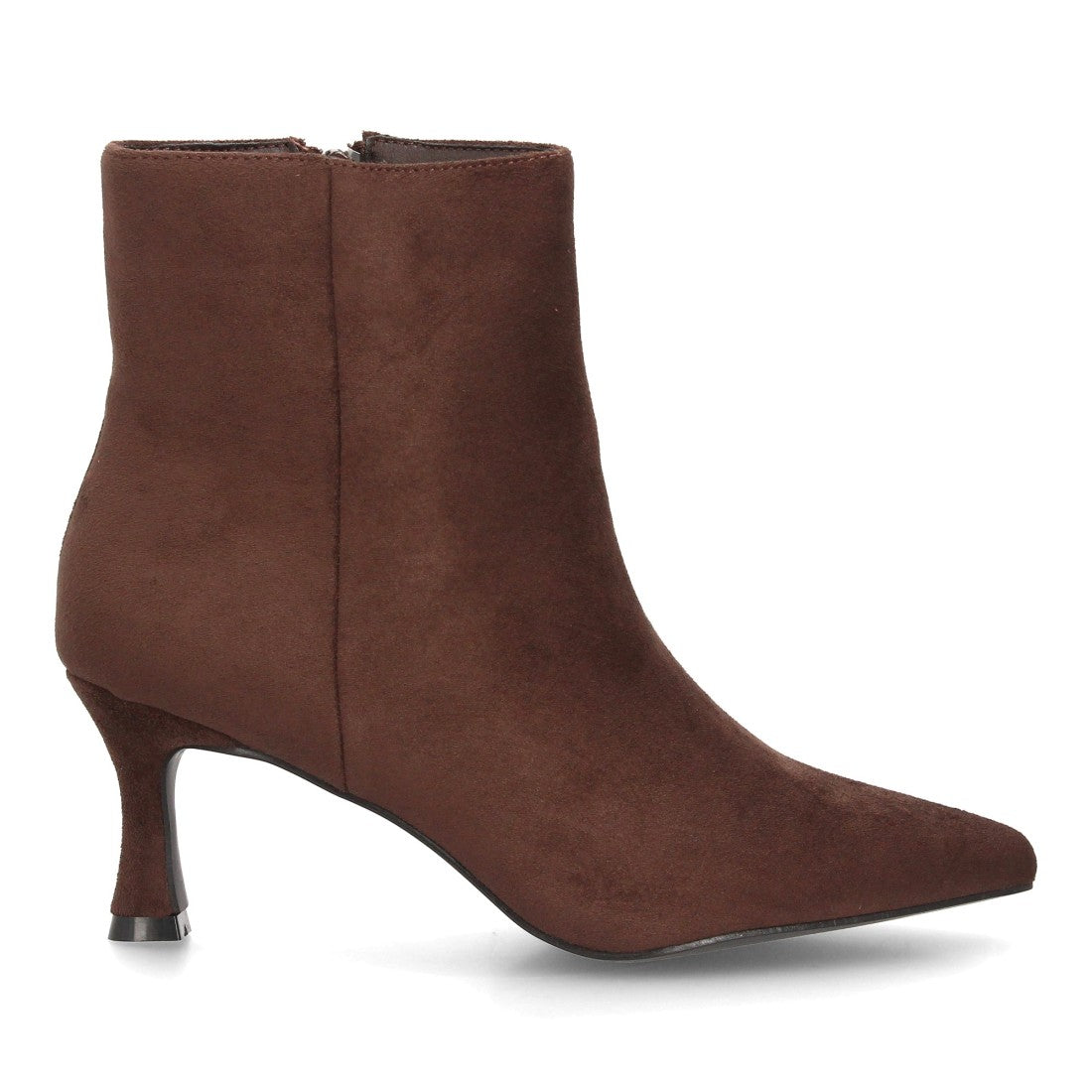 Botines Elegantes De Tacón Ancho Y Acabado Suave Para Mujer Color Marron en vista principal para mujer