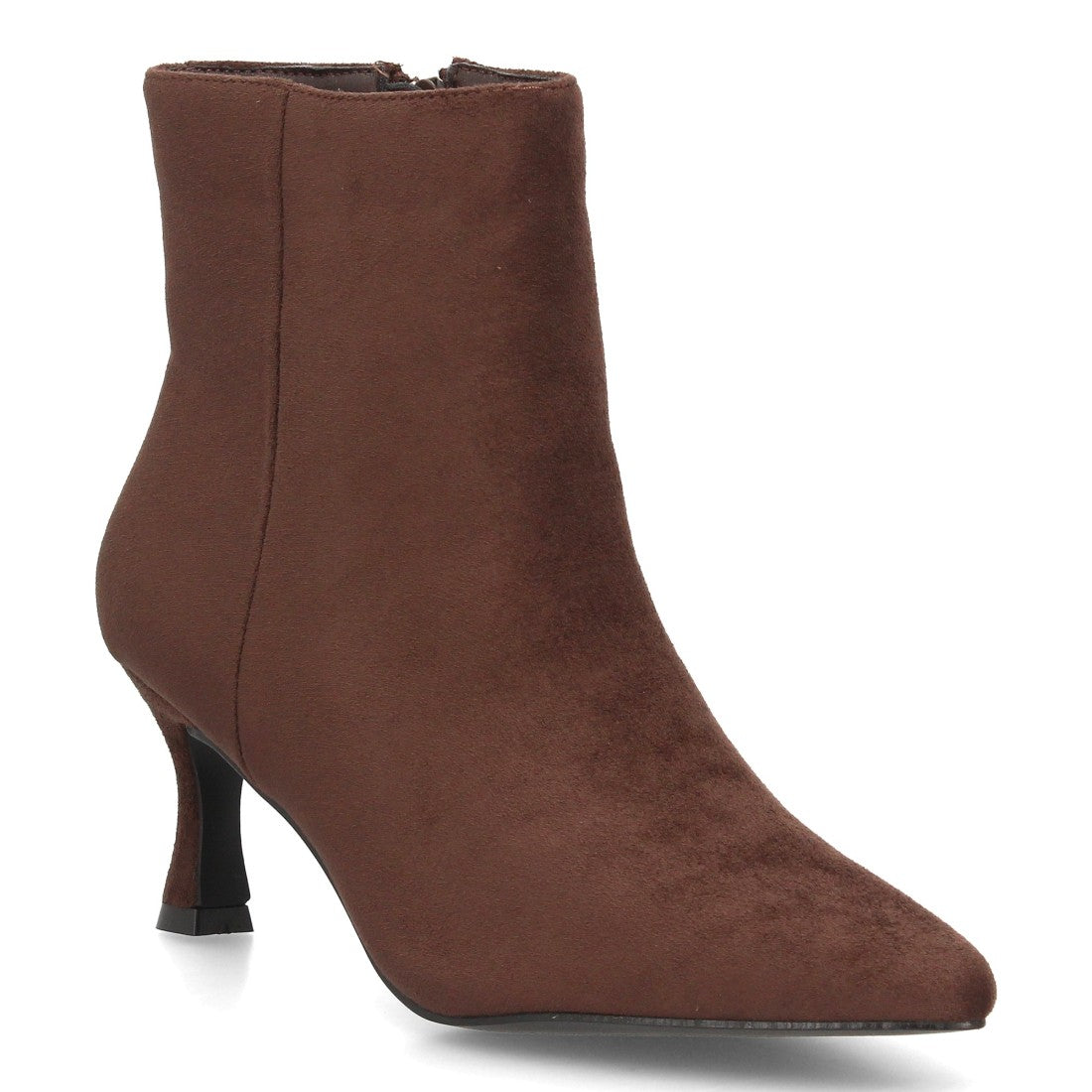Botines Elegantes De Tacón Ancho Y Acabado Suave Para Mujer Color Marron en vista principal para mujer