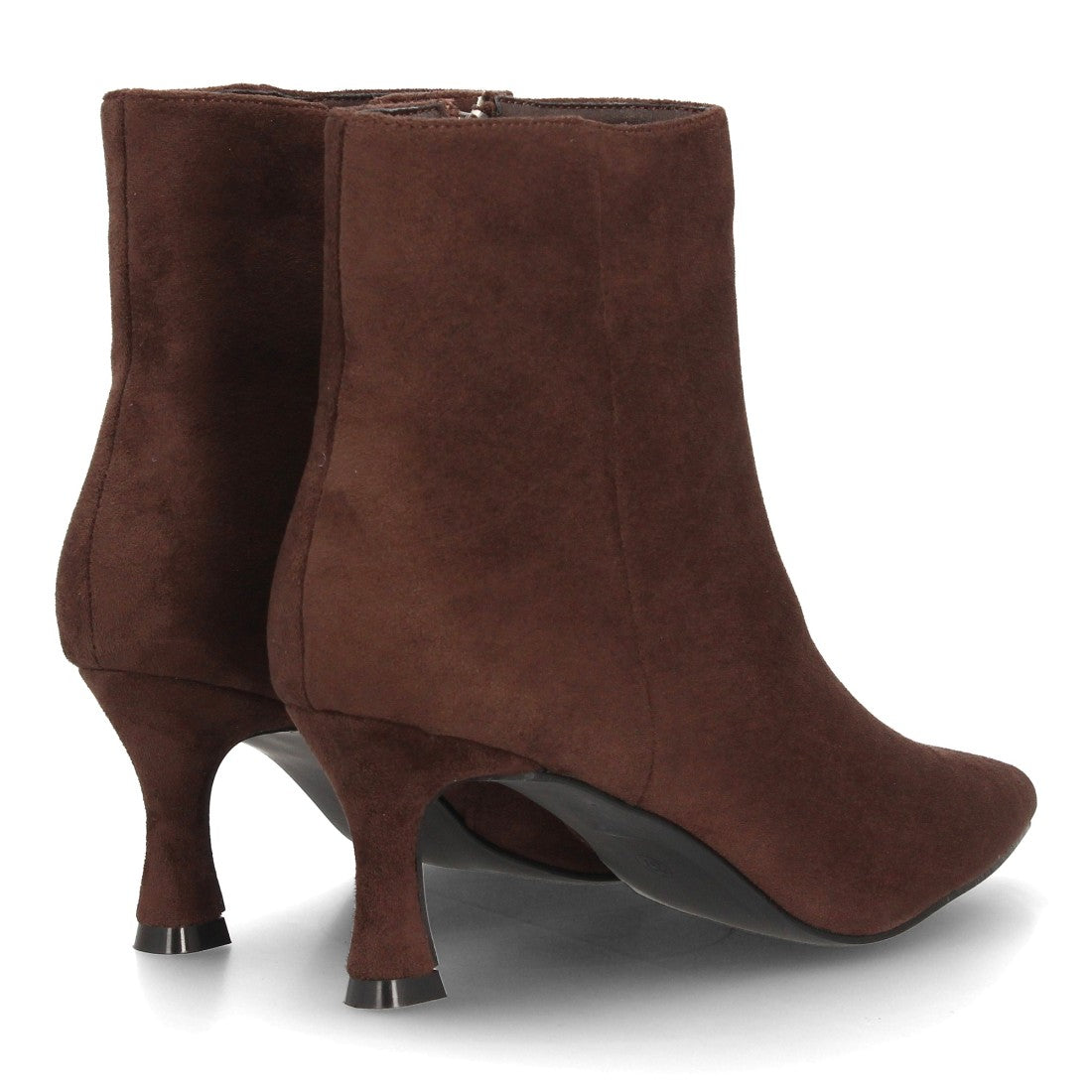 Botines Elegantes De Tacón Ancho Y Acabado Suave Para Mujer Color Marron en vista principal para mujer