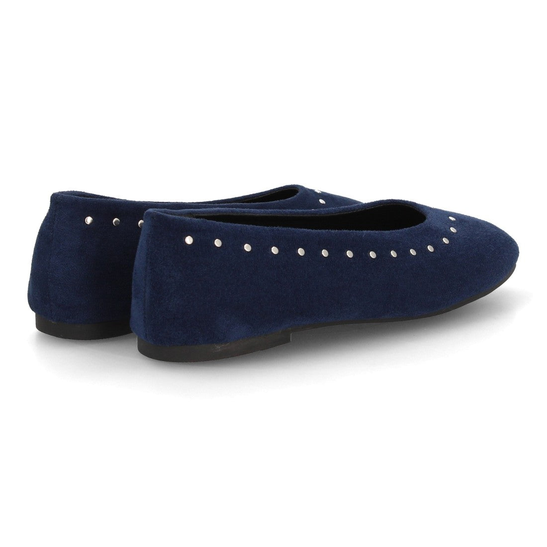 Bailarinas Planas Minimalistas Con Punta Redonda Y Detalle De Lazo Para Mujer Color Azul en vista principal para mujer