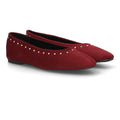 Bailarinas Planas Minimalistas Con Punta Redonda Y Detalle De Lazo Para Mujer Color Burdeos en vista principal para mujer