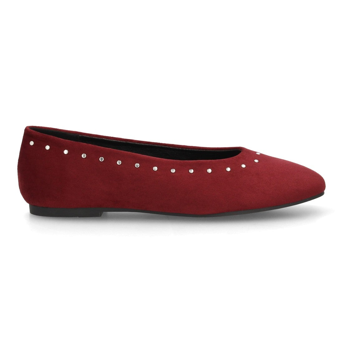 Bailarinas Planas Minimalistas Con Punta Redonda Y Detalle De Lazo Para Mujer Color Burdeos en vista principal para mujer