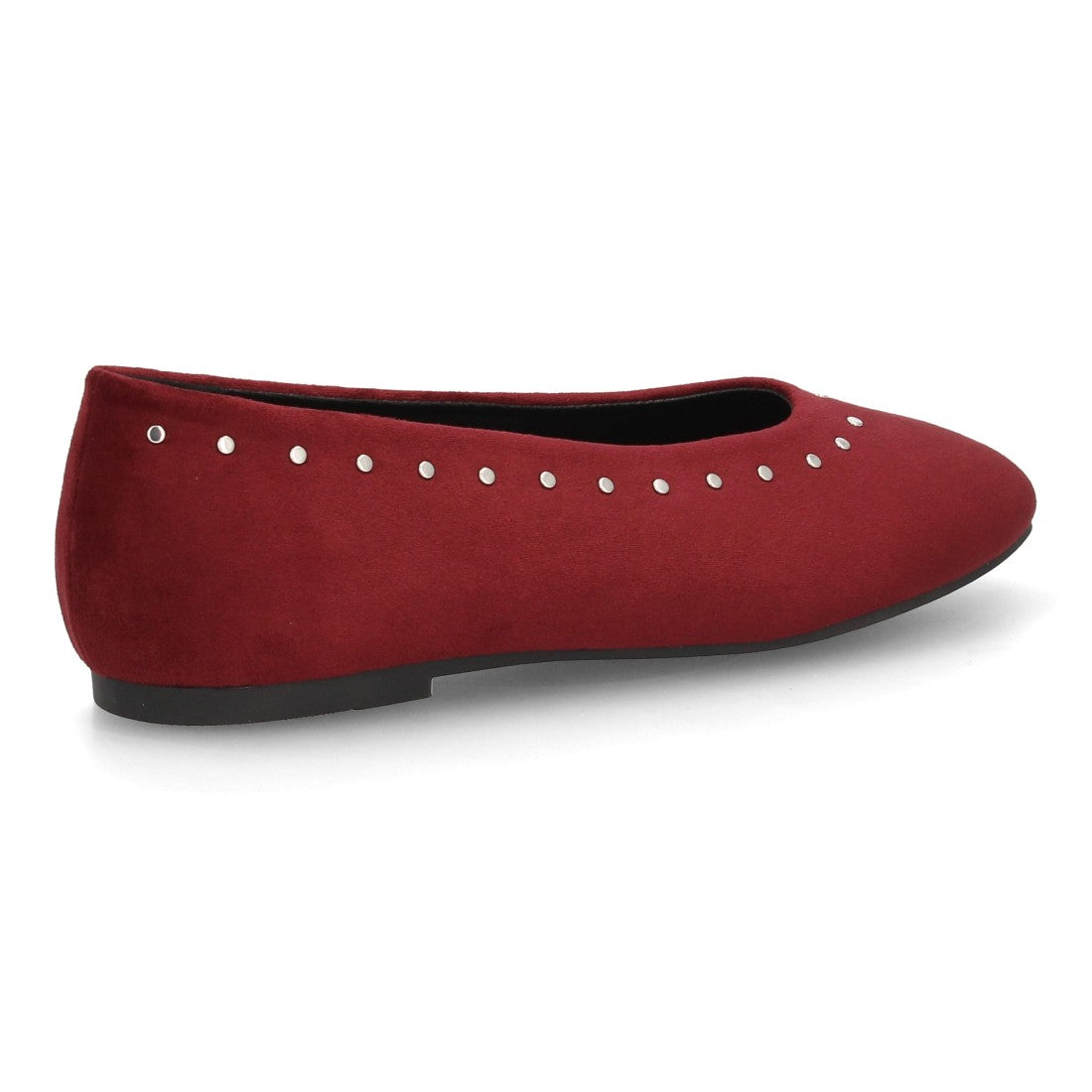 Bailarinas Planas Minimalistas Con Punta Redonda Y Detalle De Lazo Para Mujer Color Burdeos en vista principal para mujer
