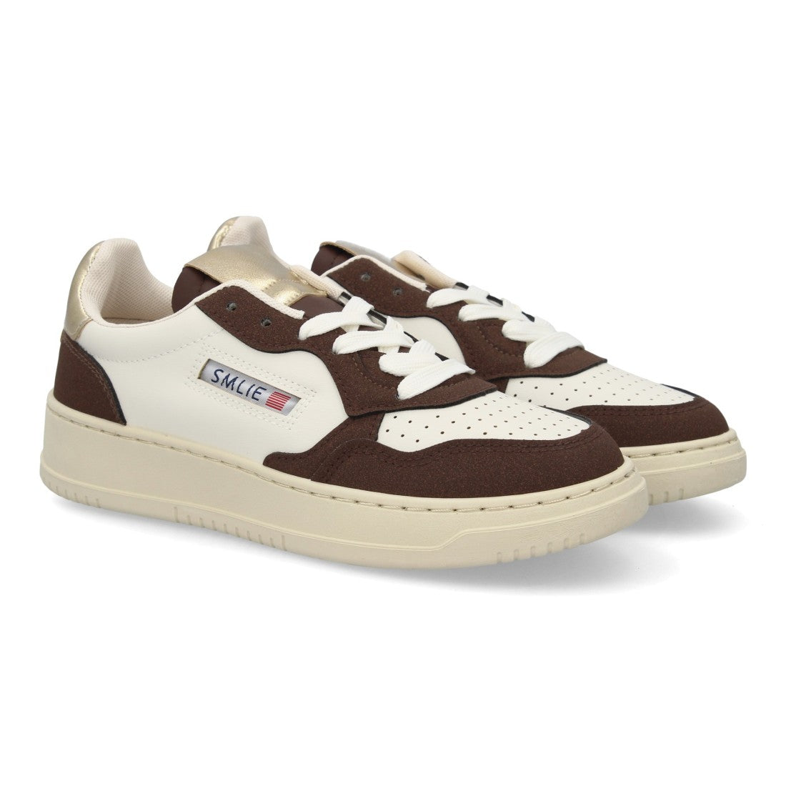 Zapatillas Deportivas Estilizadas Con Plataforma Ligera Y Cordones Para Mujer Color Marron en vista principal para mujer