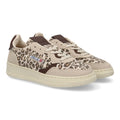 Deportiva retro con estampado de leopardo para mujer y paneles a contraste