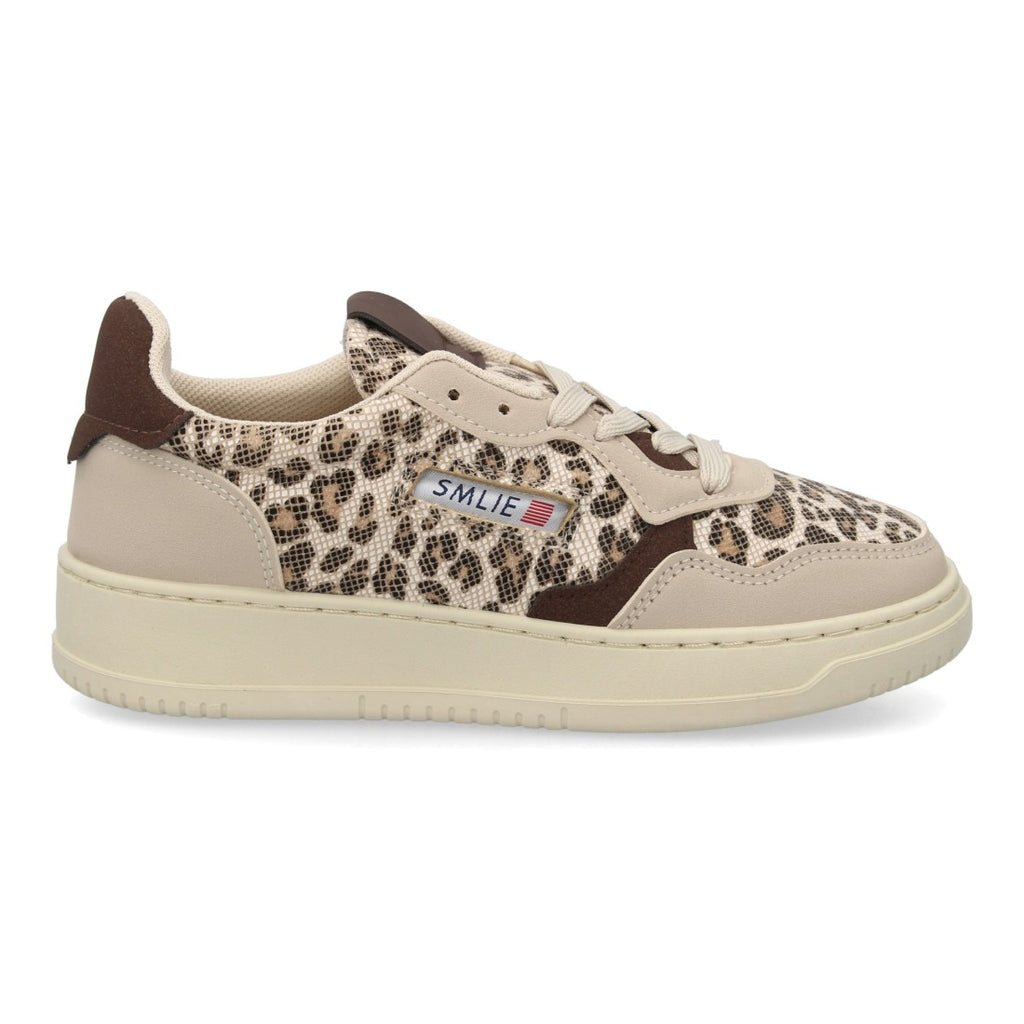 Deportiva retro con estampado de leopardo para mujer y paneles a contraste