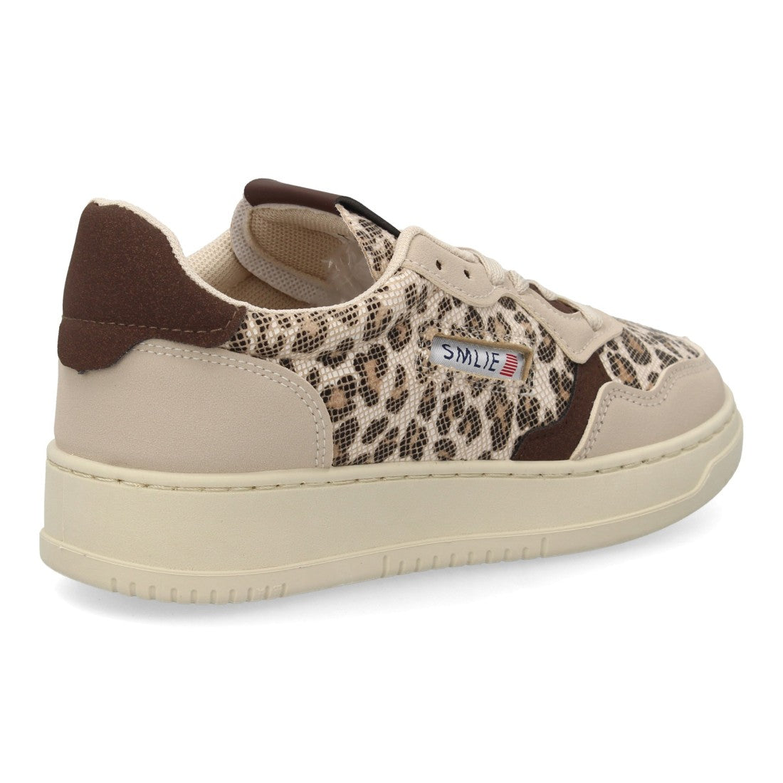 Deportiva retro con estampado de leopardo para mujer y paneles a contraste