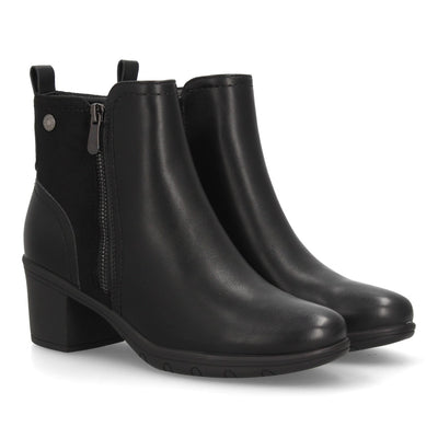 Botines negros de mujer con tacón ancho refinado