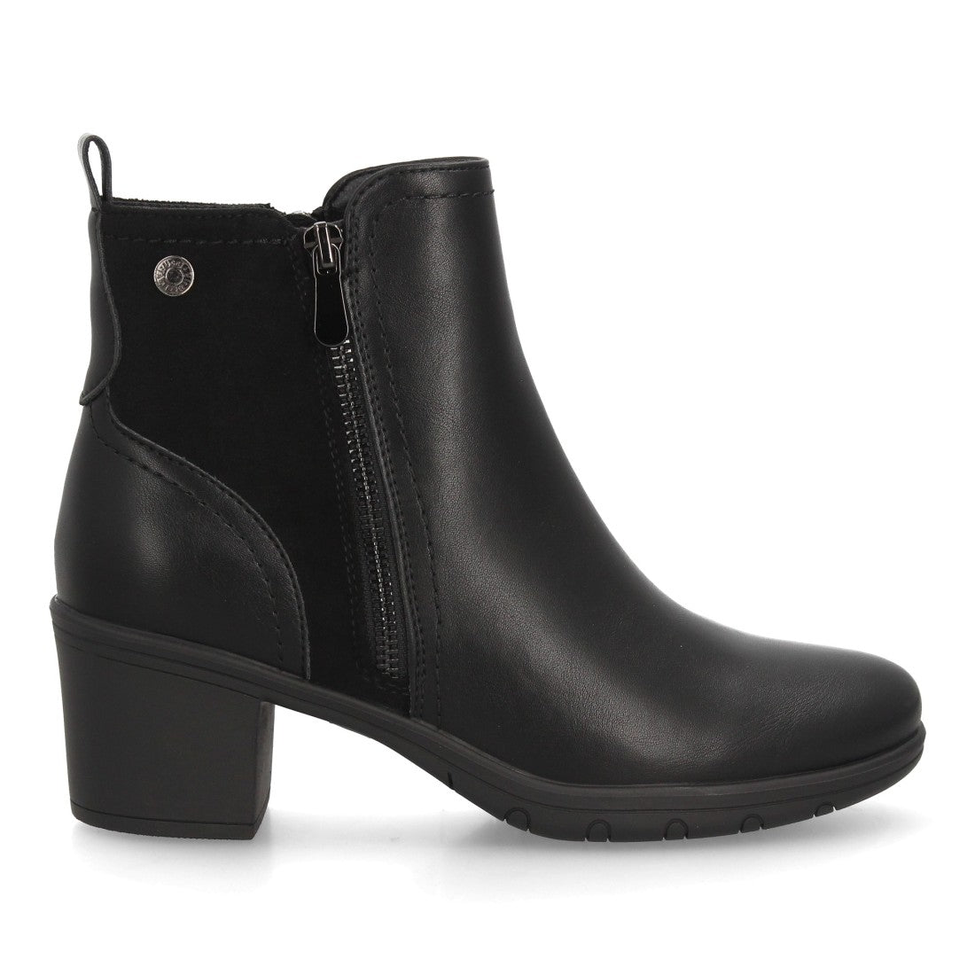 Botines negros de mujer con tacón ancho refinado