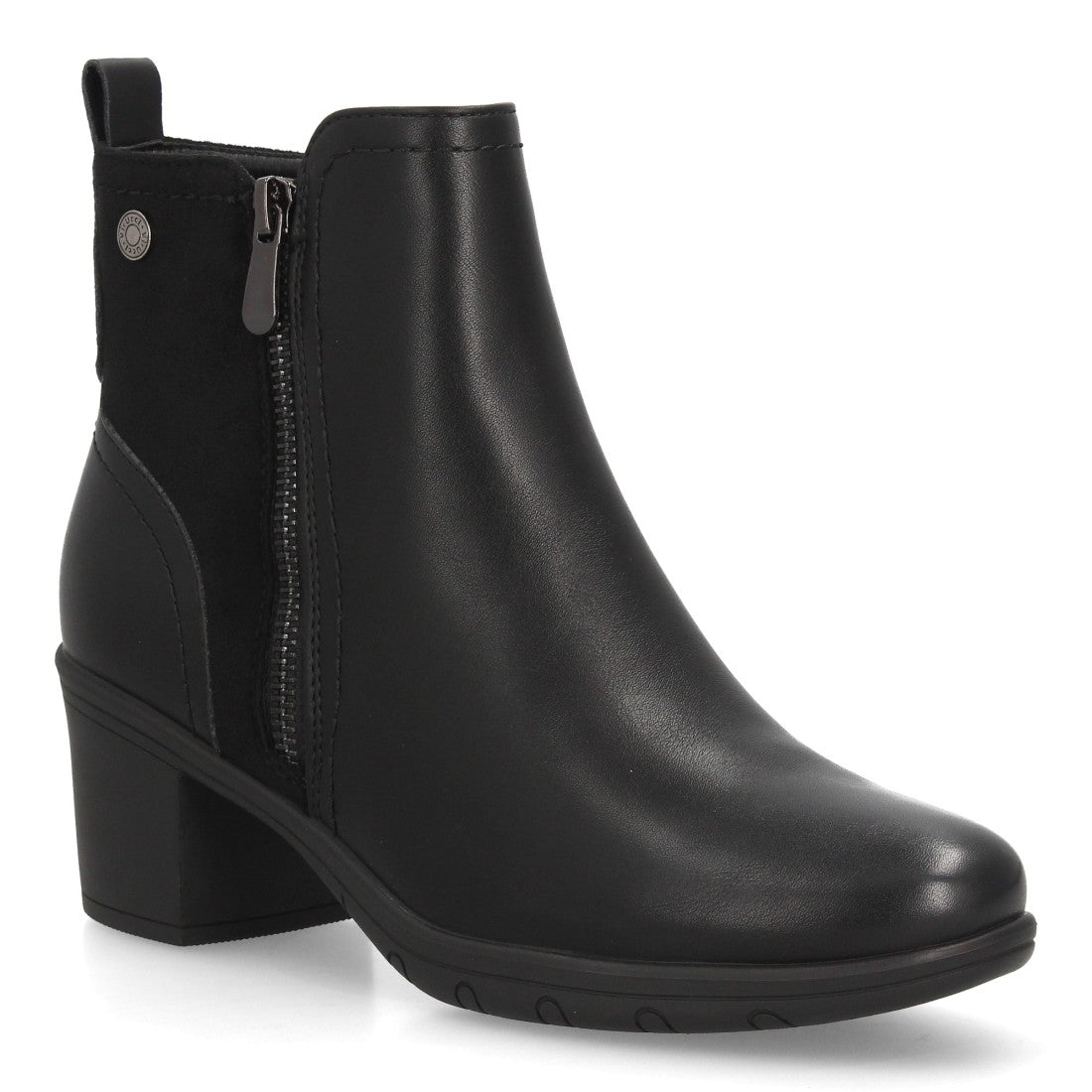 Botines negros de mujer con tacón ancho refinado