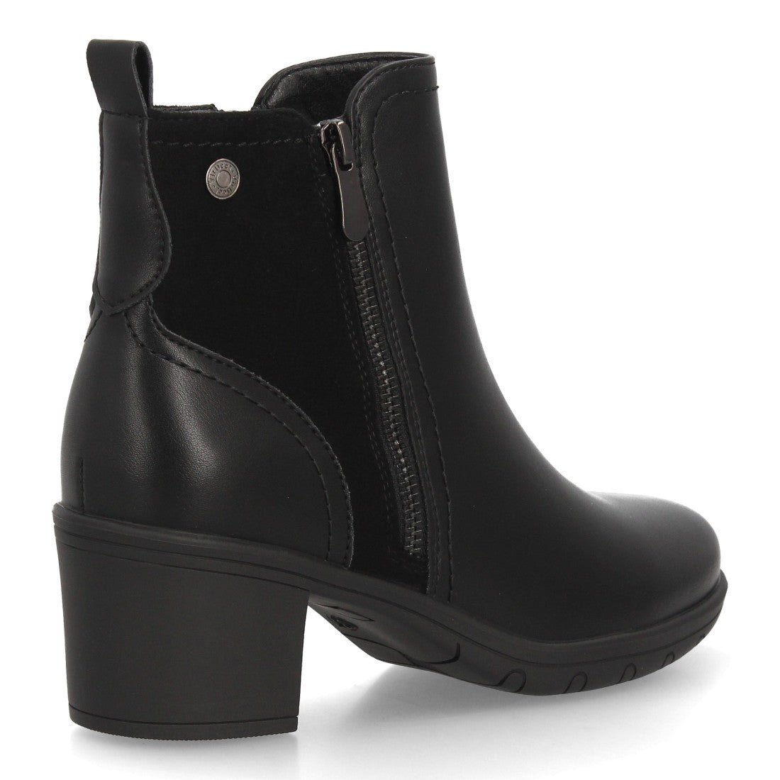 Botines negros de mujer con tacón ancho refinado