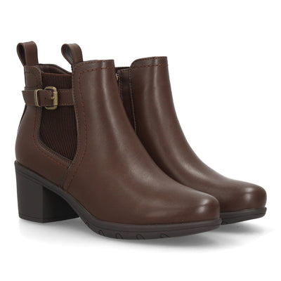 Botines Chelsea marrones de mujer con hebilla