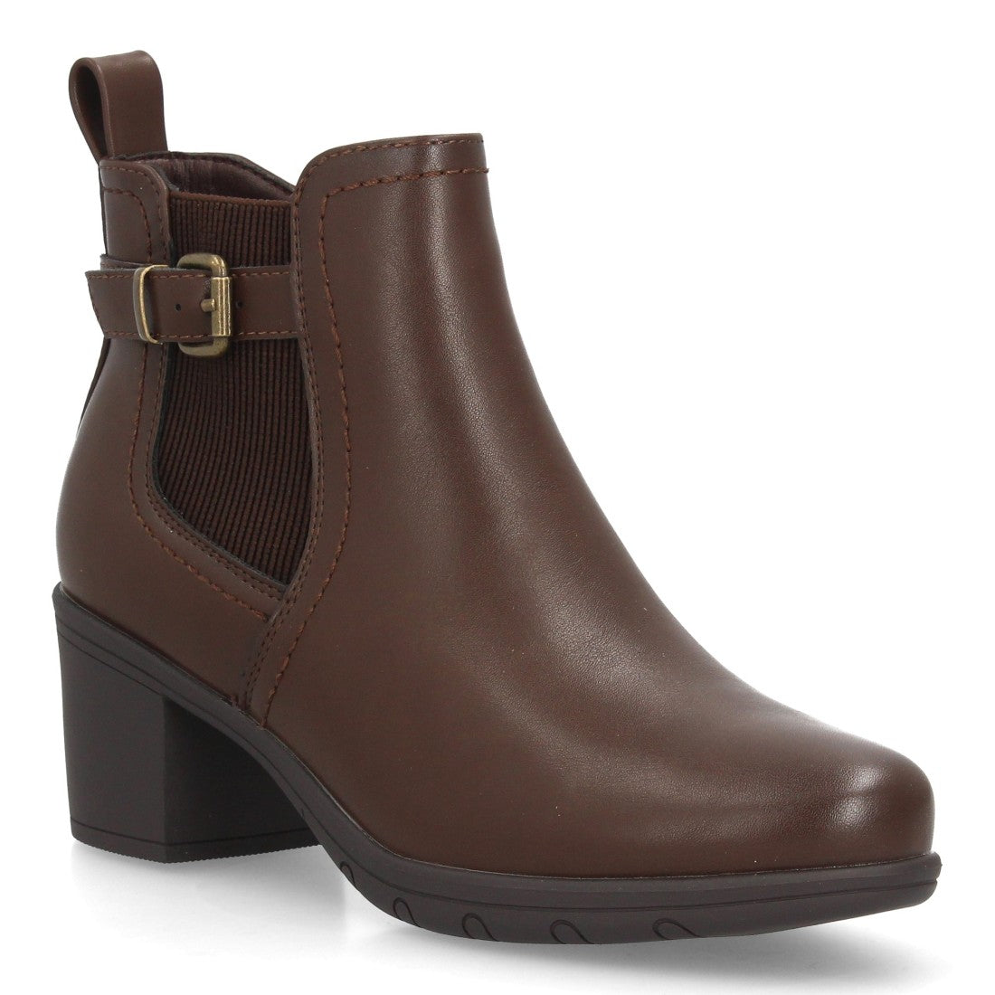 Botines Chelsea marrones de mujer con hebilla