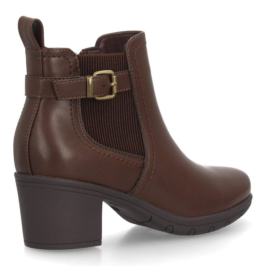 Botines Chelsea marrones de mujer con hebilla