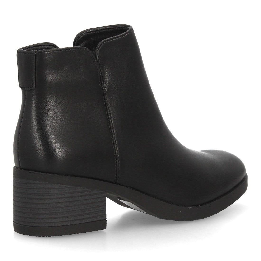 Botines negros lisos de mujer con tacón ancho
