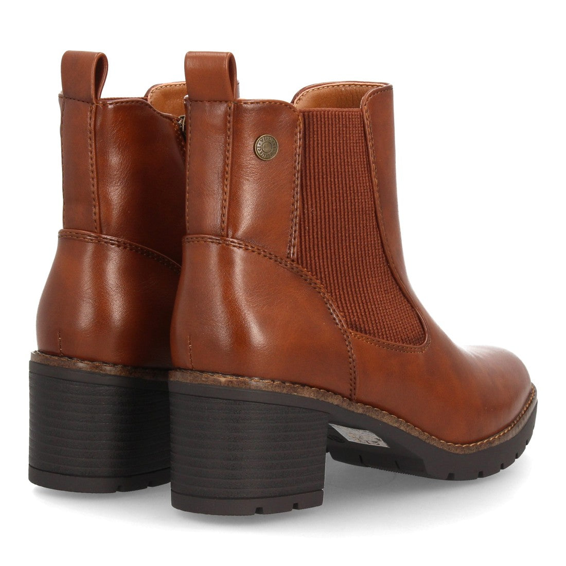 Botines Chelsea de mujer color verde kaki con panales elásticos y tacón ancho