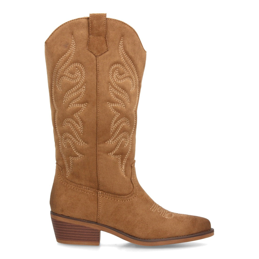 Botas altas cowboy camel de mujer en efecto ante