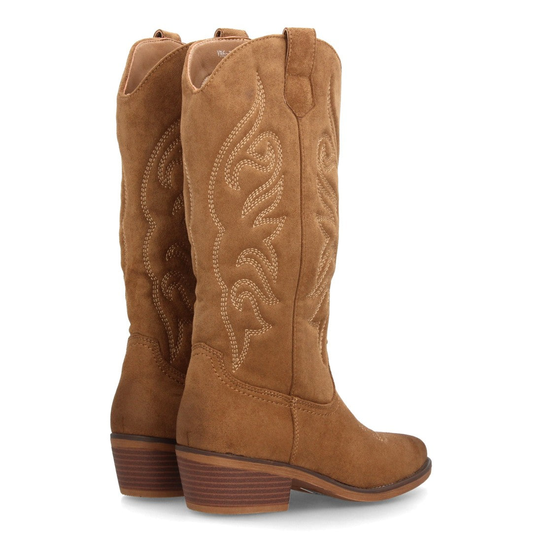 Botas altas cowboy camel de mujer en efecto ante