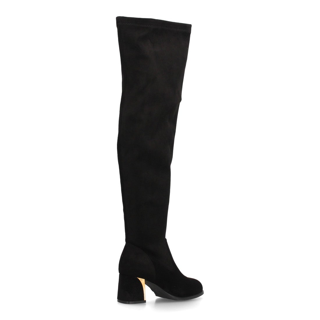 Botas altas negras de mujer por encima de la rodilla en tejido efecto ante