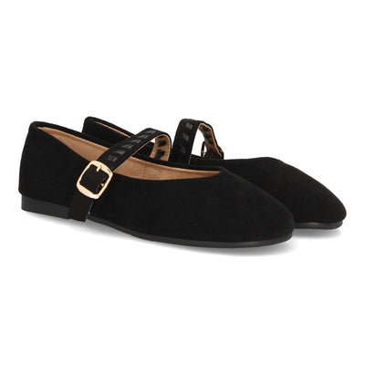 Bailarinas barefoot negras tipo Mary Jane con suela flexible y ajuste de hebilla