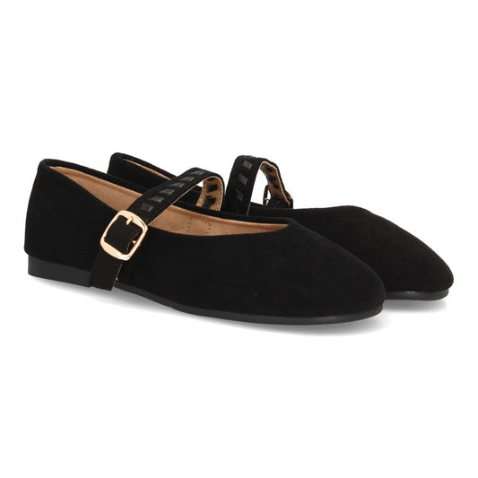 Bailarinas barefoot negras tipo Mary Jane con suela flexible y ajuste de hebilla