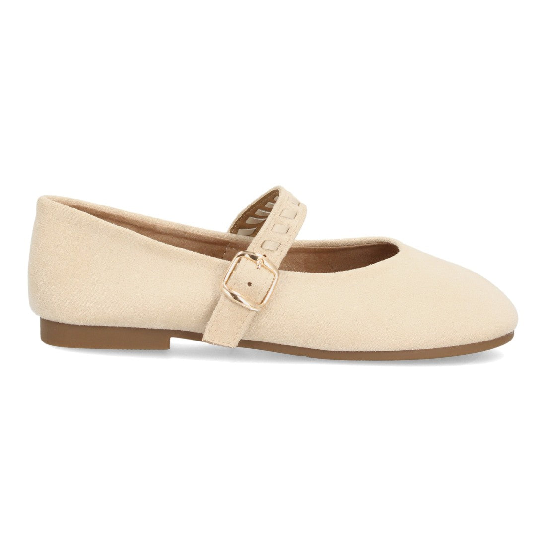 Bailarinas barefoot Mary Jane en color beige con hebilla ajustable y suela plana
