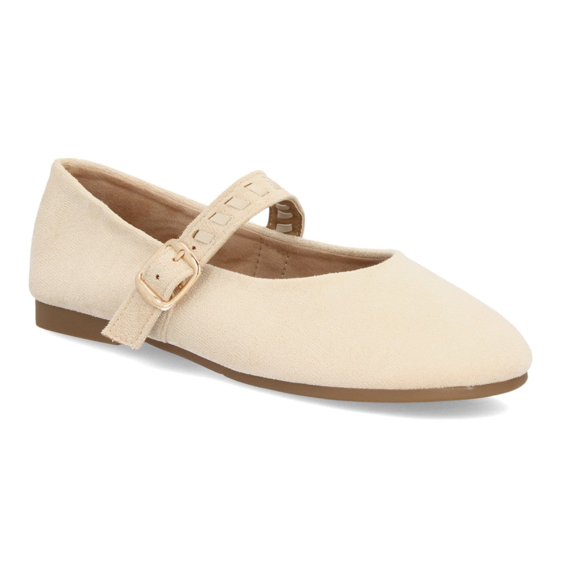 Bailarinas barefoot Mary Jane en color beige con hebilla ajustable y suela plana