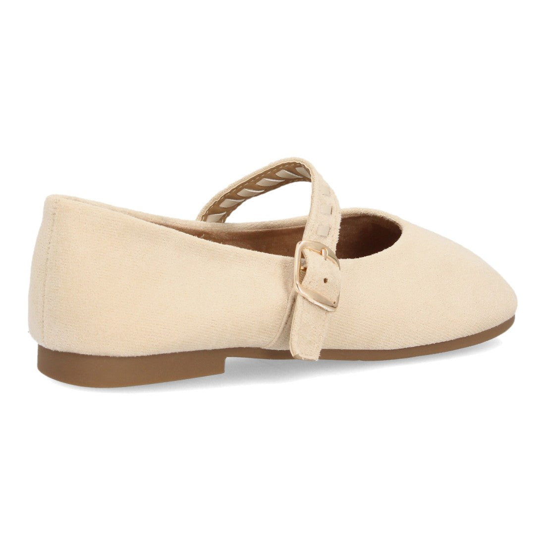 Bailarinas barefoot Mary Jane en color beige con hebilla ajustable y suela plana
