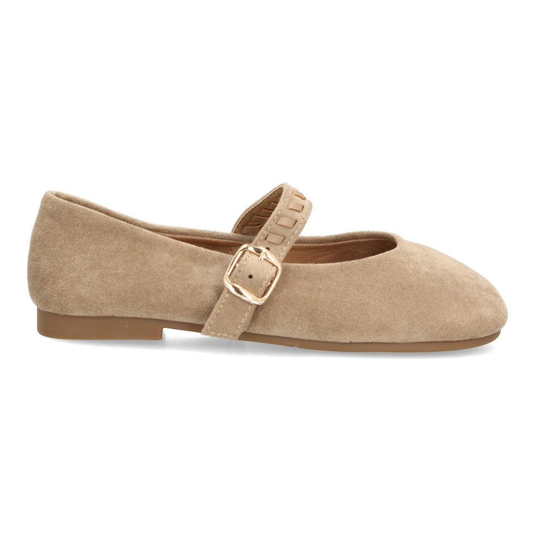 Bailarinas barefoot Mary Jane en color kaki con correa de hebilla y suela plana ergonómica