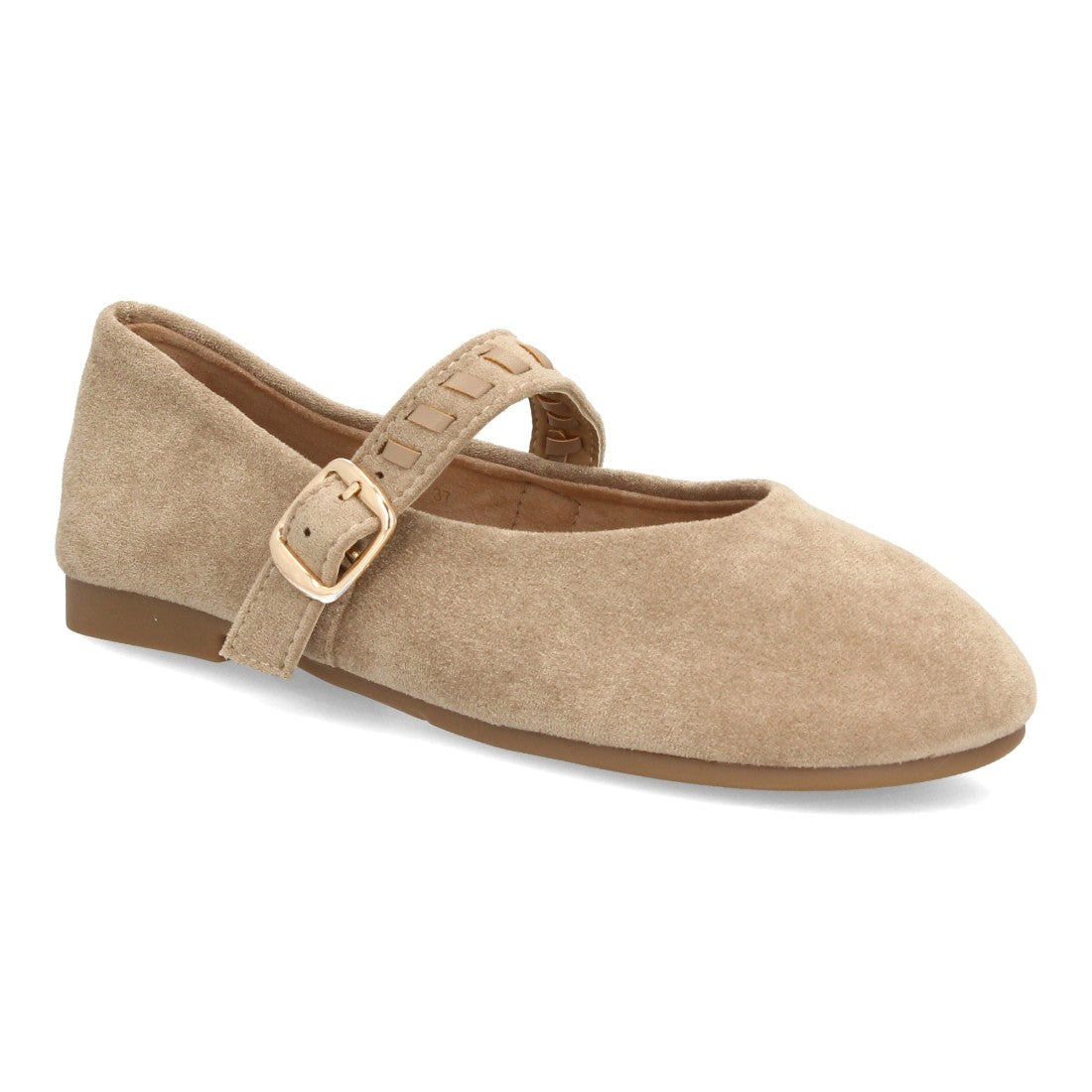 Bailarinas barefoot Mary Jane en color kaki con correa de hebilla y suela plana ergonómica
