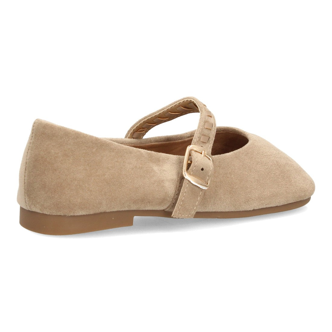 Bailarinas barefoot Mary Jane en color kaki con correa de hebilla y suela plana ergonómica
