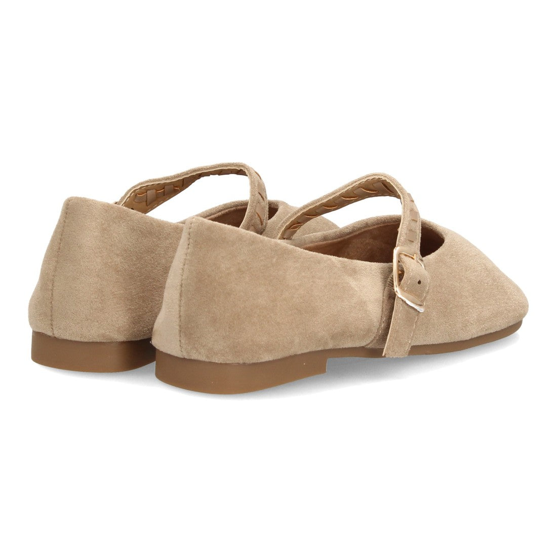 Bailarinas barefoot Mary Jane en color kaki con correa de hebilla y suela plana ergonómica