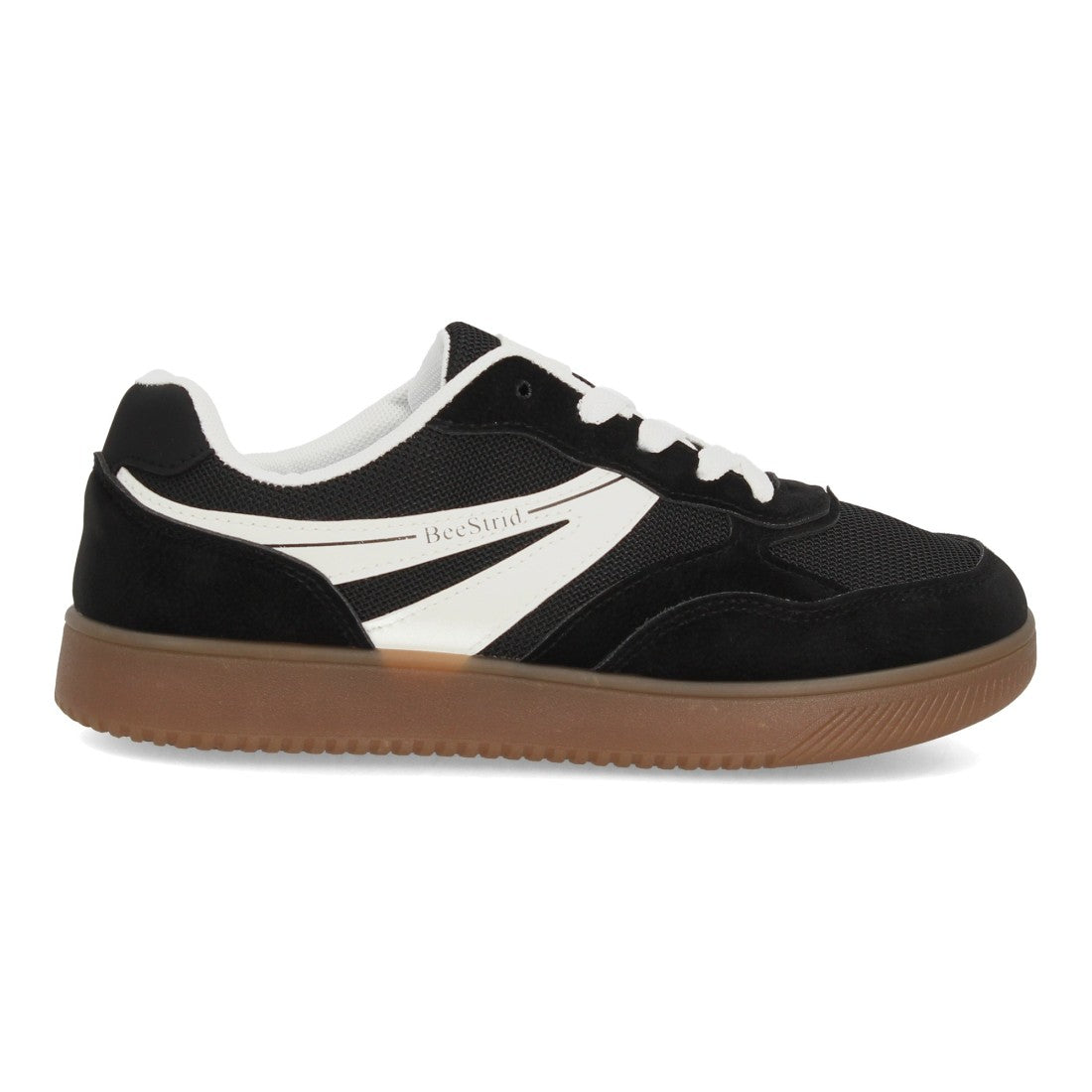 Zapatillas deportivas barefoot negras con estructura ligera y ajuste de cordones