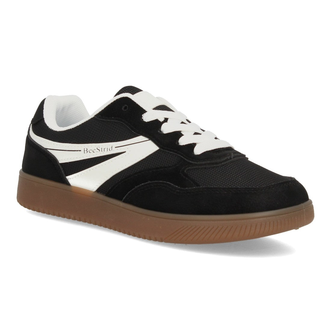 Zapatillas deportivas barefoot negras con estructura ligera y ajuste de cordones