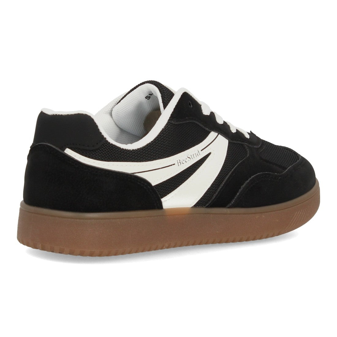 Zapatillas deportivas barefoot negras con estructura ligera y ajuste de cordones
