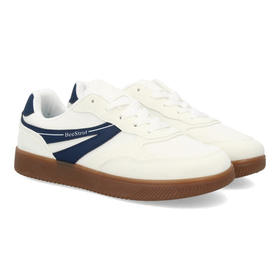 Zapatillas de deporte barefoot en blanco con paneles dinámicos y horma ancha