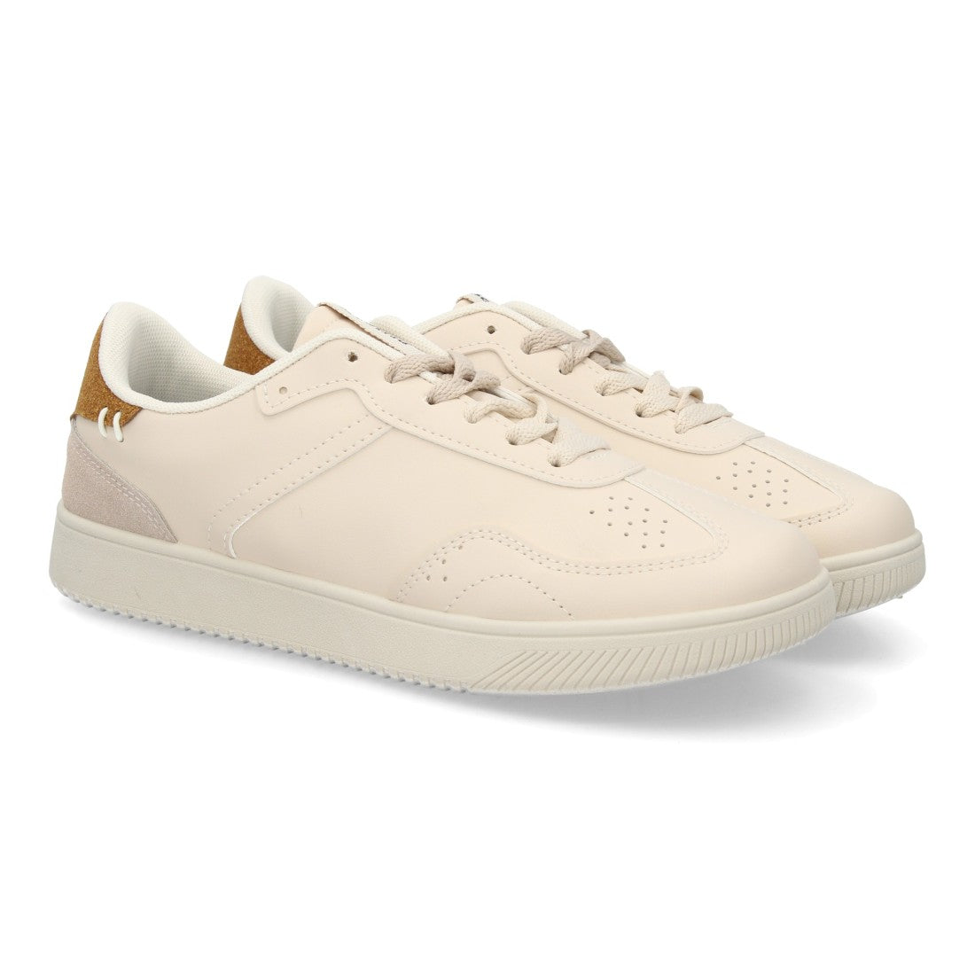 Zapatillas barefoot casuales en color beige multitextura con suela plana flexible