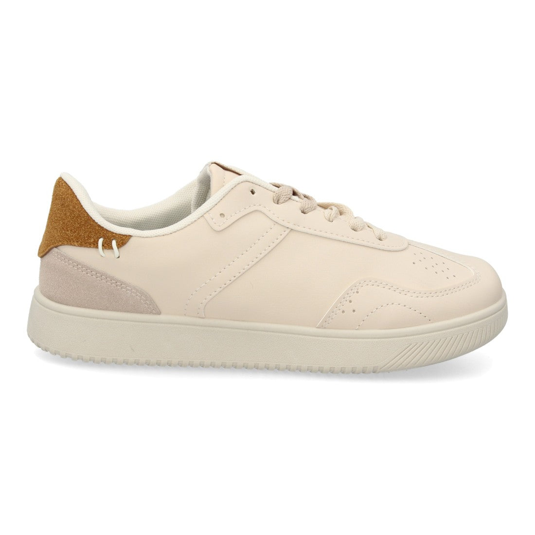 Zapatillas barefoot casuales en color beige multitextura con suela plana flexible
