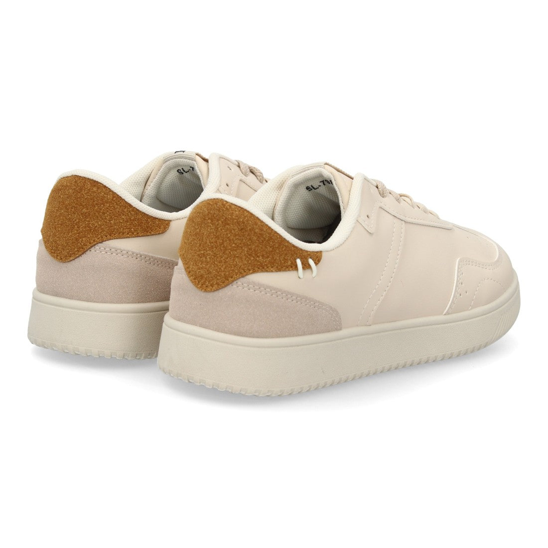 Zapatillas barefoot casuales en color beige multitextura con suela plana flexible