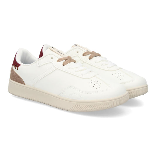 Zapatillas blancas barefoot de estilo casual con paneles multitextura y cordones